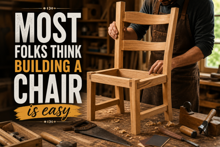 Most folks think building a chair means cutting